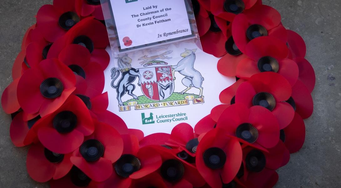 Armistice Day service poppy wreath